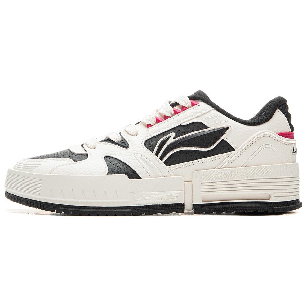 Кроссовки LINING Li Cheng Skateboarding Shoes Women's Low-top Cloud White/dark Night Black, черный
