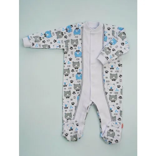 Комбинезон Маленький принц Комбинезон нательный для новорожденных, закрытая стопа, размер 74, голубой