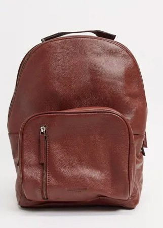 Рюкзак коньячного цвета из кожи с зернистой поверхностью Bolongaro Trevor-Коричневый цвет