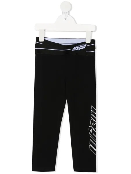 MSGM Kids спортивные брюки с логотипом на поясе