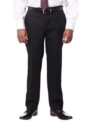 Montefino Мужские однотонные качественные классические брюки из 100% шерсти облегающего кроя черного цвета