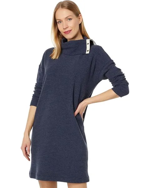 Платье Lilla P Long Sleeve Waffle, темно-синий