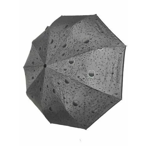 Зонт полуавтомат, 3 сложения, для женщин, серый
