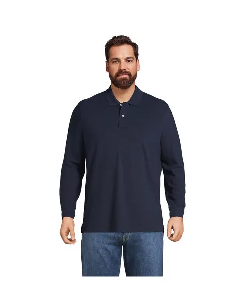 Мужская рубашка-поло Big and Tall Comfort First с длинными рукавами в сетку Lands' End
