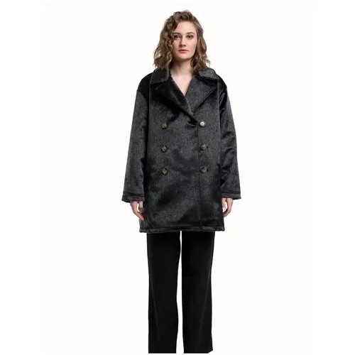 Полушубок бушлат из искусственного меха М.Т.Д., графит, 50 XL.