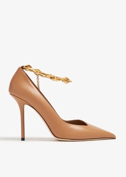 Туфли Jimmy Choo Diamond Talura 100, коричневый