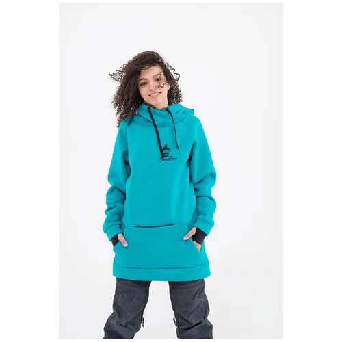 Худи SnowBro, размер 42-46, зеленый, бирюзовый