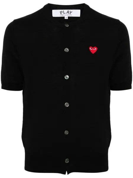 Comme Des Garçons Play шерстяной кардиган с нашивкой, черный