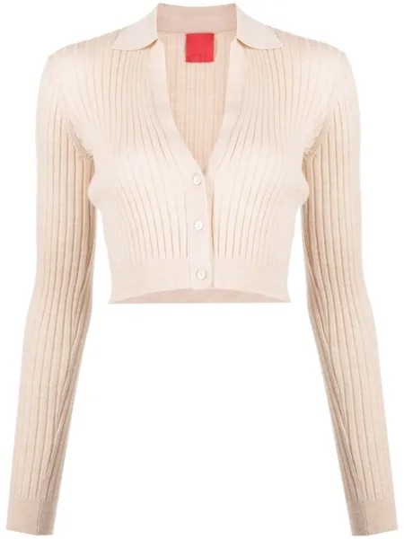 Cashmere In Love укороченный кардиган Callen с V-образным вырезом, коричневый