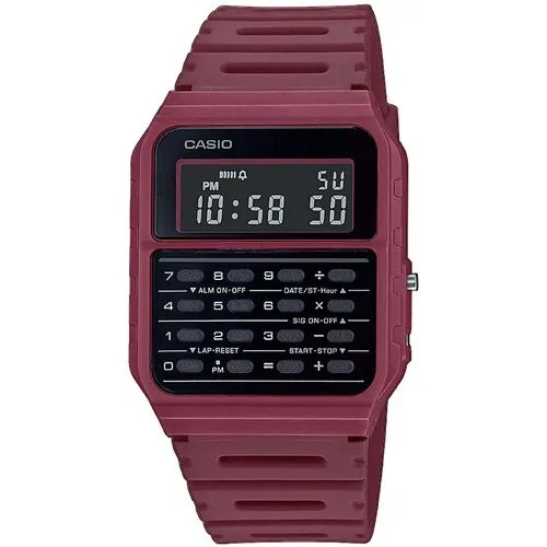 Наручные часы CASIO Vintage, черный, бордовый