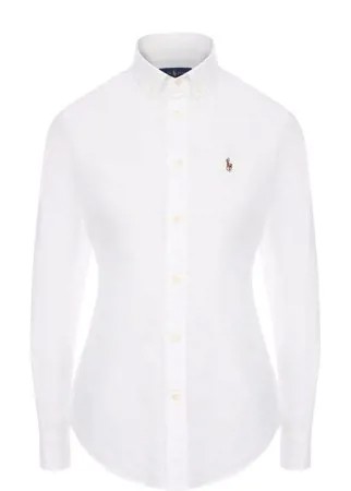 Приталенная хлопковая блуза в полоску Polo Ralph Lauren