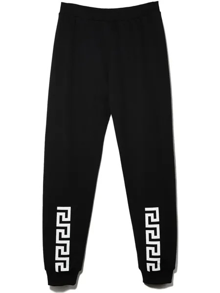 Versace Kids спортивные брюки с принтом Greca