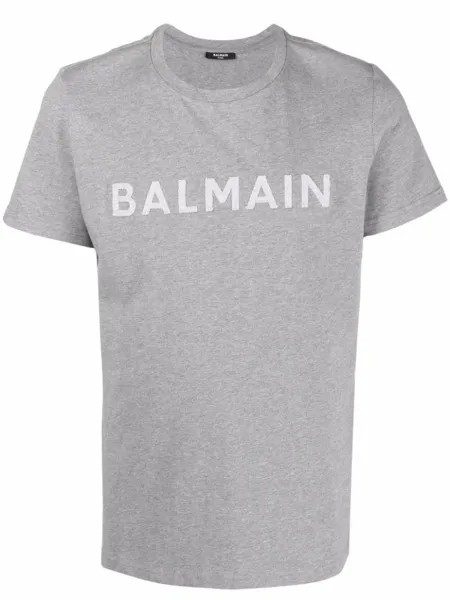 Balmain футболка с логотипом, серый
