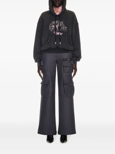 Off-White худи Washed Characters, черный
