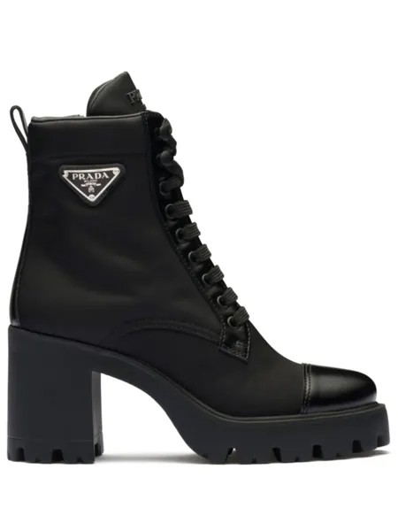 Prada ботильоны с логотипом, черный