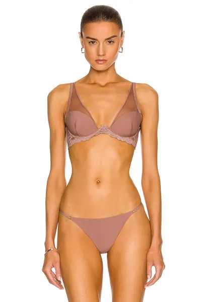 Бюстгальтер Fleur Du Mal Sheer Overlay Demi, загар