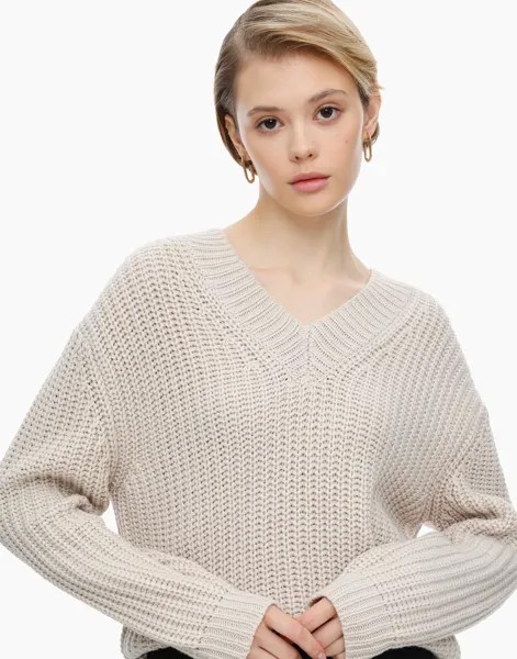Пуловер женский Gloria Jeans GSW005984 бежевый XXS-XS/164