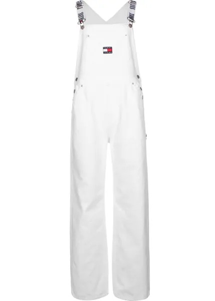 Джинсовый комбинезон свободного кроя Tommy Jeans Dungaree, белый