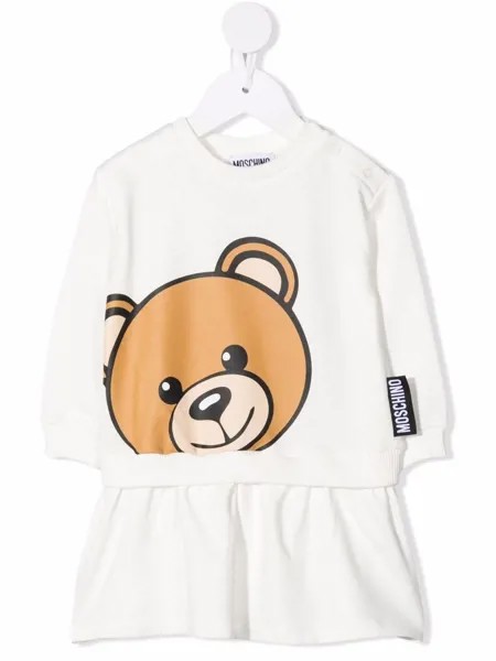 Moschino Kids платье-толстовка с принтом Teddy Bear