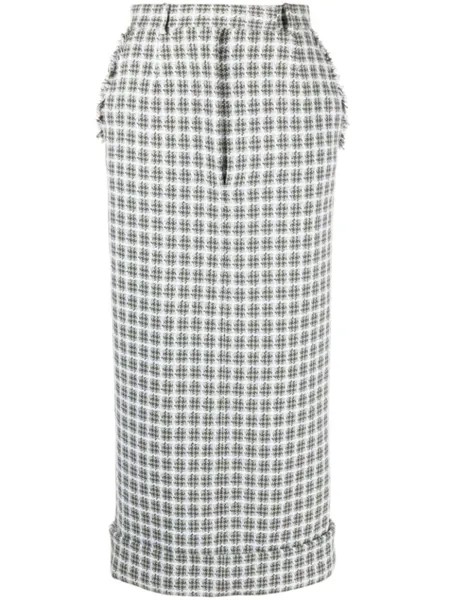 Thom Browne юбка строгого кроя с завышенной талией, серый