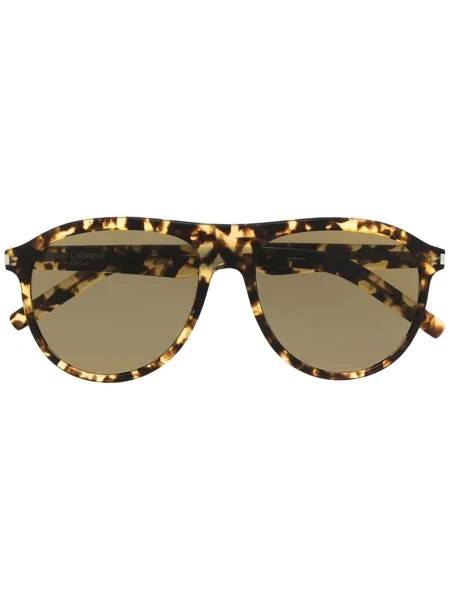 Saint Laurent Eyewear солнцезащитные очки-авиаторы черепаховой расцветки