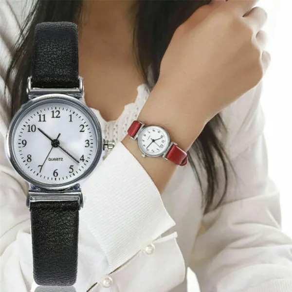 Женщины Девушки Повседневный кварцевый кожаный ремешок Ремешок Часы Круглые аналоговые наручные часы