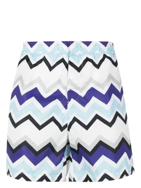 Missoni плавки-шорты с узором зигзаг, белый