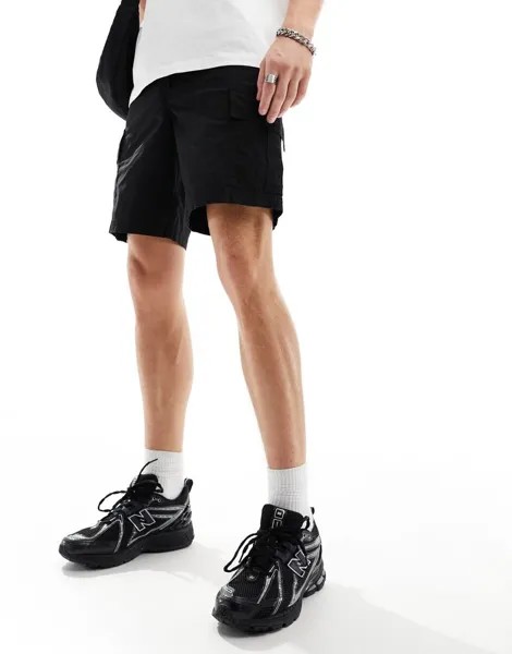 Черные шорты карго Selected Homme
