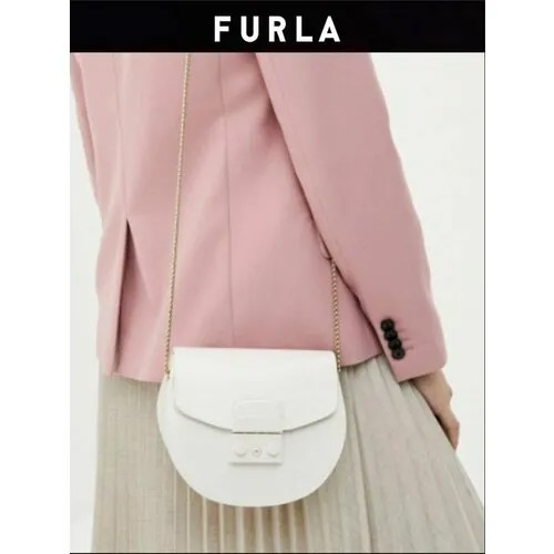 Сумка кросс-боди FURLA, фактура матовая, белый