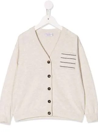 Brunello Cucinelli Kids кардиган с нагрудным карманом