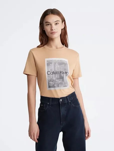 Футболка Calvin Klein City Graphic Crewneck, бежевый