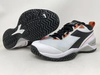 Мужские теннисные туфли Diadora Speed Blushield 5 AG, белый/оранжевый, 6,5 D, средний размер США