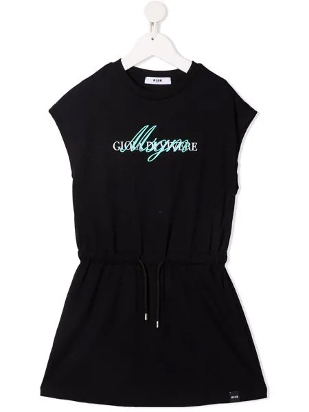MSGM Kids платье-футболка с логотипом