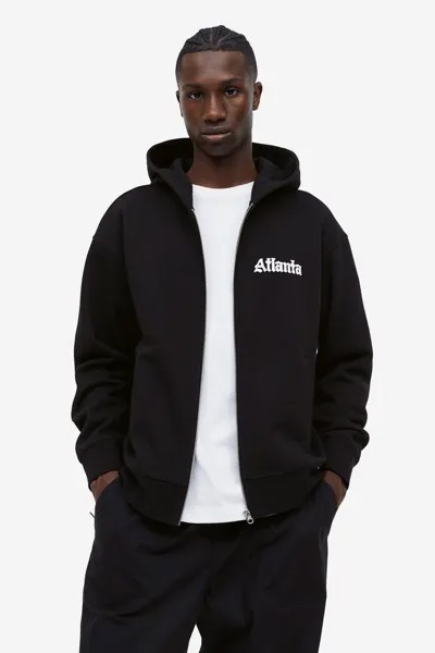 Толстовка свободного кроя на молнии H&M, черный