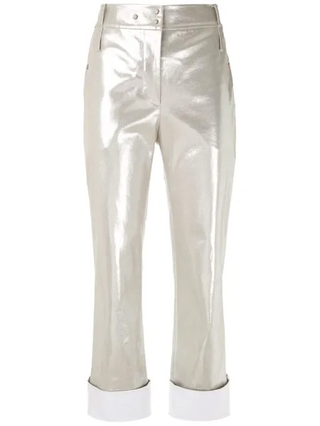 Gloria Coelho укороченные брюки с эффектом металлик