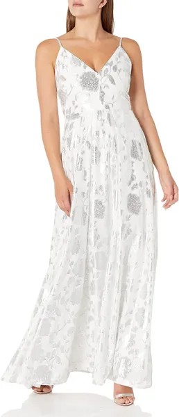 Женское платье на тонких бретельках с V-образным вырезом Calvin Klein, цвет White/Silver