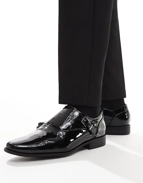 Черные лакированные туфли-монки ASOS DESIGN