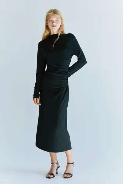 Платье из джерси с драпировкой H&M, черный