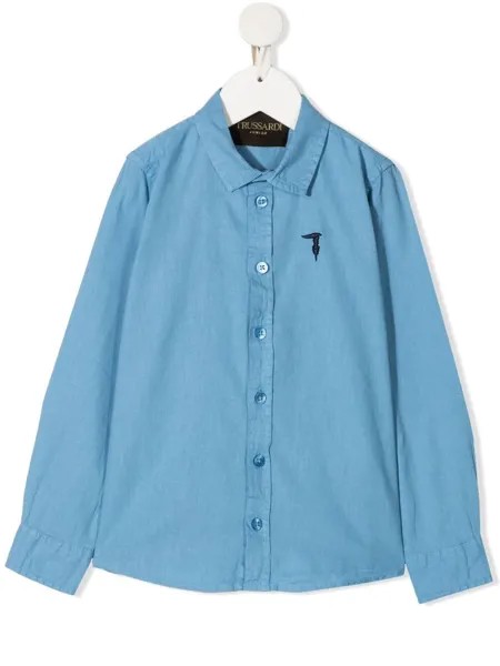 TRUSSARDI JUNIOR рубашка с вышитым логотипом