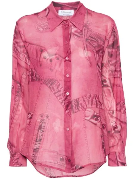 Blumarine рубашка с графичным принтом, розовый