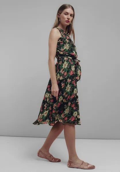 Повседневное платье MIDI HALTER ESTAMPADO FLORAL NIZA, темно-зеленый