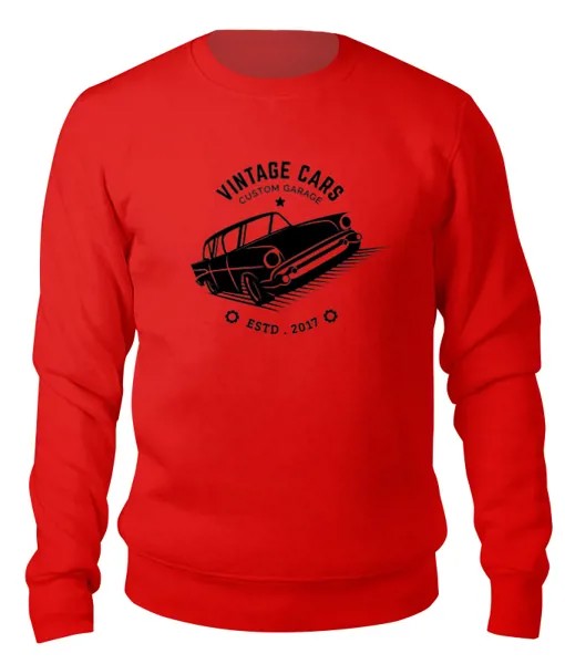 Свитшот унисекс Printio Vintage cars красный L