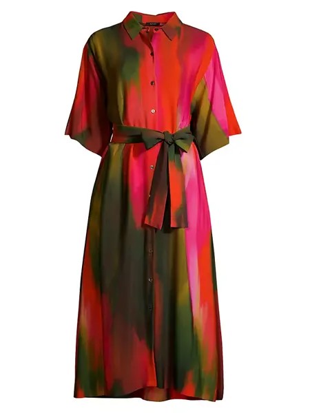 Платье-рубашка миди с градиентом Natori, цвет paprika