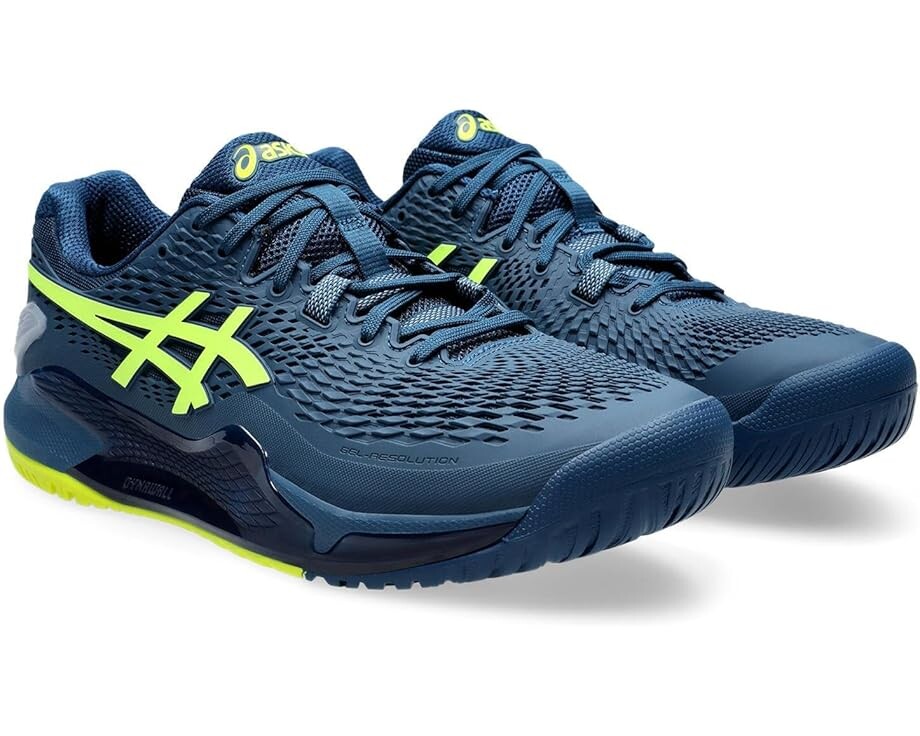 Кроссовки ASICS GEL-Resolution 9, цвет Mako Blue/Safety Yellow