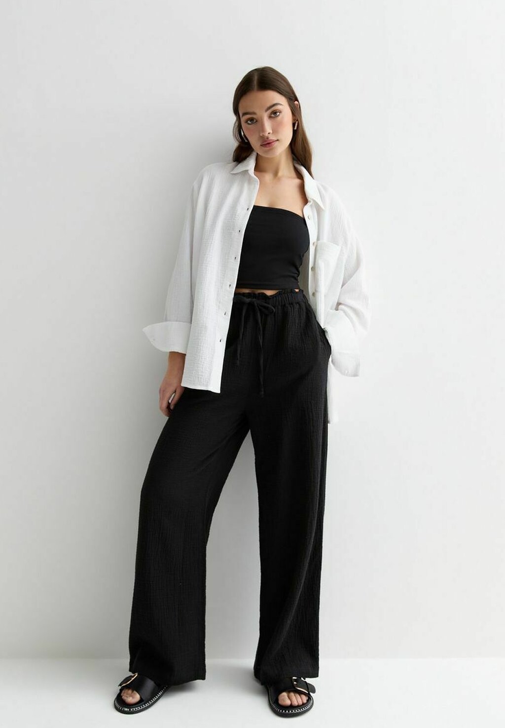 Брюки Wide Leg New Look, черные