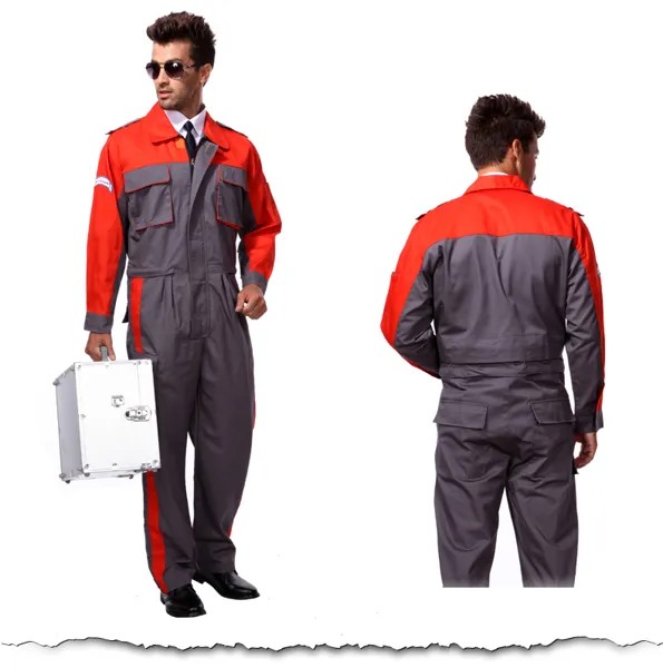 SPARDWEAR Мужская Осенняя рабочая одежда с несколькими карманами оранжевого и серого цвета, рабочая одежда с длинным рукавом, комбинезоны, бесп...