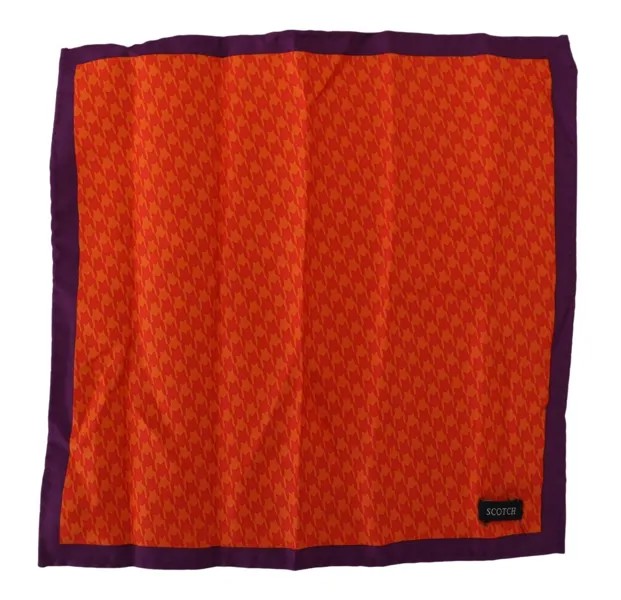 Шарф SCOTCH - SODA Оранжевый Фиолетовый Шелковый Квадратный Платок 22см x 22см 80долл.