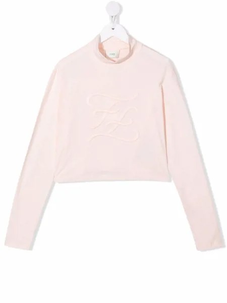 Fendi Kids джемпер с вышитым логотипом
