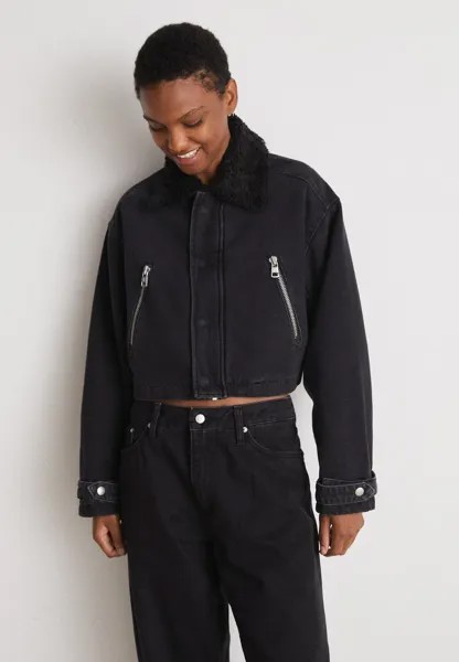 Джинсовая куртка Calvin Klein Jeans КУРТКА НА МОЛНИИ SHERPA, цвет black denim