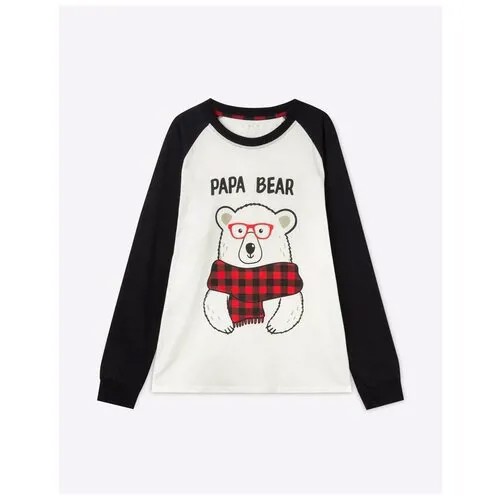 Пижамный лонгслив Papa Bear с мишкой мужской Gloria Jeans